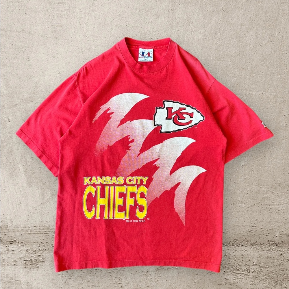 90s Kansas City Chiefs Graphic T-Shirt - Large
